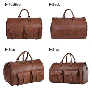 กระเป๋าหนัง IStapromo Gifts Leather Weekender Duffle Bag สายสะพายปรับได้ ปิดด้วยซิป สำหรับเดินทาง Unisex ความจุ 36–55 ลิตร ดีไซน์ทนทาน - Product Image 5