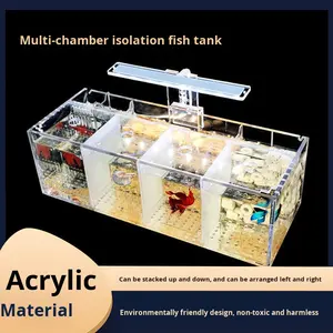 초고투명 LED 조명 수조 어항 물 펌프 거실용 소형 탁상 베타 탱크 다중 분리 여과 - Product Image 5