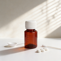 Flacon échantillon personnalisé de 40 ml en PET transparent ambré avec bouchon à vis, petit récipient pour liquides, idéal pour réactifs de laboratoire et emballage d'huiles essentielles