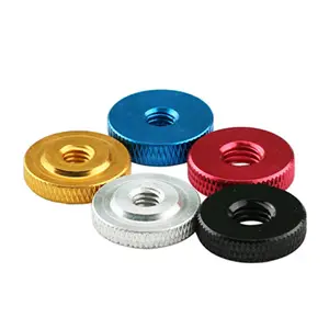 Round knurled thin color nut step aluminum anodized profile fitting m3 m4 m5 m6 m8 m10