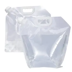 Recyclebaar 5 Liter Inklapbare Opvouwbare Water Zakken Plastic Tuit Zakje Nozzle Bag Voor Vloeibare Verpakking