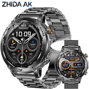 Nuovo <span class=keywords><strong>Smartwatch</strong></span> AK118 1400mAh Orologio Sportivo da Uomo IP68 Impermeabile Torcia LED Monitoraggio Sonno Frequenza Cardiaca Ossigeno nel Sangue Chiamate BT - Product Image 1
