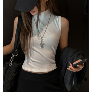 Chaleco sin mangas para mujer, top interior <span class=keywords><strong>de</strong></span> alta gama para otoño e invierno, camiseta base acanalada elegante y personalizada - Product Image 1