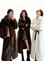 Nouveau Manteau en Fausse Fourrure Haut de Gamme 2026, Manteau en Fourrure de Vison Écologique, Manteau en Fourrure, Style Ample et Allongé, Manteau Pull pour Femme