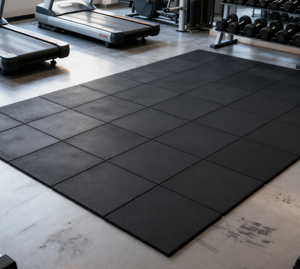 Hochwertiger 15mm Dicker Rutschfester Stoßdämpfender Schallisolierender 1m X 1m <span class=keywords><strong>Gummi</strong></span>-Fitnessboden (Rein Schwarz) mit Individuellen Designs - Product Image 6