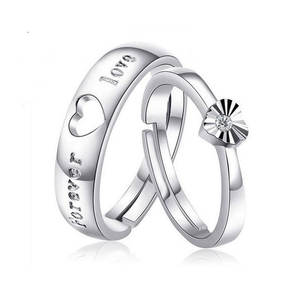Love You Forever cincin pertunangan, Set cincin pernikahan pertunangan 925 Sterling Silver - Product Image 3