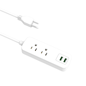 Multipresa da Viaggio Approvata per Navi da Crociera, Senza Protezione da Sovratensione, con 2 Prese e 2 Porte USB, Cavo di Prolunga Compatto da Scrivania, Spina USA - Product Image 1