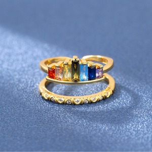 TK Hot Sell Fashion Personality Rainbow Crown <b>Ring</b> Sense of Niche Design Diamond Setting <b>Adjustable</b> <b>Ring</b> - Product Image 3