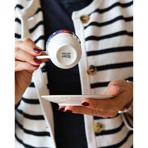 Service à café turc Richard Ginori Lago 12 tasses avec décoration Pallanza, design européen de luxe pour hôtels - Product Image 1