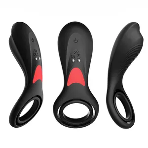 Aimitoy Women Clit Stimulator Vibrator Men Penis Sleeve Extender Vibrating Big Cock Ring Silicone Erection Ring