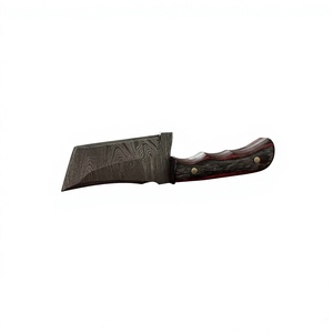Couteau de chasse et de survie à lame fixe mini, en acier Damas de qualité industrielle, fabriqué à la main, avec manche en bois OEM - Product Image 5