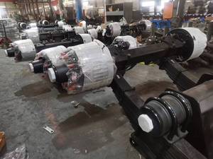 Luennew điều kiện nhà máy thép Giá bán Trailer với phía sau TANDEM <span class=keywords><strong>Bogie</strong></span> và điểm duy nhất hệ thống treo song song trục - Product Image 4