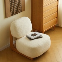 Fauteuil modulaire moderne Wabi-Sabi en tissu Alpaca, chaise sectionnelle autoportante à dossier unique en éponge et bois massif pour salon