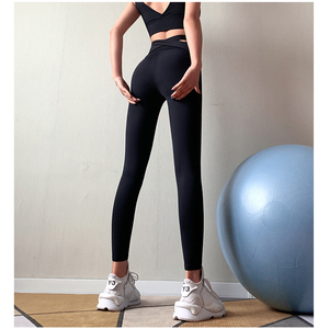 OEM Hochwertige Damen Yoga-Hosen Übergröße Einfarbig Spandex/Nylon Hochtaillierte Workout-Leggings - Product Image 6