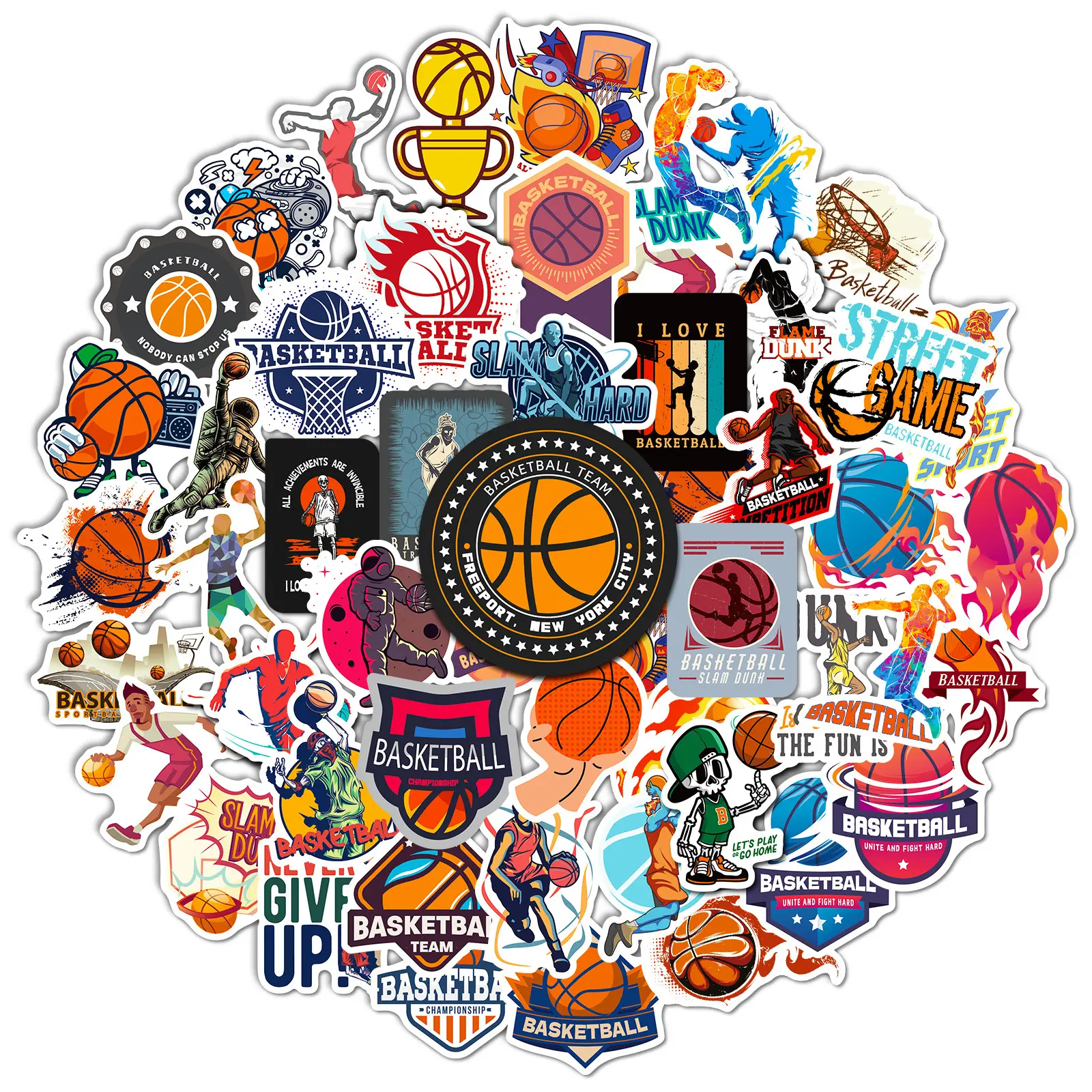نمط جديد شعار فريق كرة السلة ملصقات خاصة دفتر الأمتعة لوح التزلج DIY ملصقات جرافيتي كرتونية في المخزون