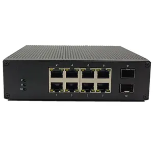 8-Port 10/100/1000M Unmanageable Industry Switch With 2-Port 100/1G Base-R SFP Port DIN Rail PoE Switch