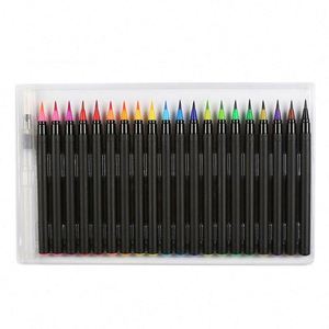 Meilleur ensemble de stylos pinceaux souples pour aquarelle, 20/24/48/50 couleurs, encre mélangeable avec pointe en feutre pour la peinture - Product Image 2