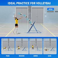 Filet de rebond portable 4*7FT pour volley-ball, ajustements rapides, 5 angles de rebond, filet de volley-ball pour entraînement de retour de balle