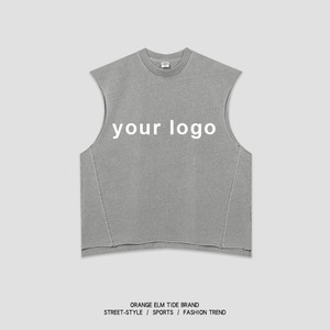 High Street 100% cotone lavato vecchio Raglan senza maniche t-shirt canotta stile stile personalizzato Vintage canotta per gli uomini - Product Image 5