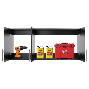 Eco-Friendly Wall <b>Cabinet</b> for Living Room, Black Storage <b>Cabinet</b>, Bathroom Pantry with 2 Adjustable Shelves - Product Image 2