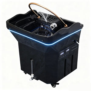 Europäischer Lagerbestand Schwarz Kostenloser Versand Japanisches Tragbares Kopfwaschbecken Wassertherapie Mit Dampf Haarwäsche Friseursalons - Product Image 1