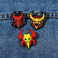 Broche tête de boeuf créative européenne américaine nouveau dessin animé tête de taureau rouge tête de buffle émail épinglette