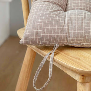 SkCotton Linen Checkered Seat Cushion Soft <b>Chair</b> Cushion For <b>Office</b> Student Stool Light Gray Light Brown Dark Gray Hazy <b>Blue</b> - Product Image 1