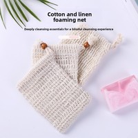 Sac en maille de coton pour savon, best-seller transfrontalier, fait main, à suspendre dans la salle de bain, avec cordon de serrage, logo personnalisable, 9x14cm