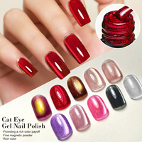 Vernis à ongles gel effet œil de chat 10 couleurs avec perles de verre et paillettes fines, outil magnétique, emballage standard GP009 CN/GUA