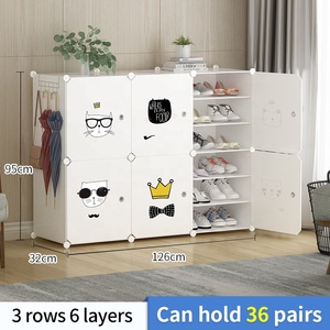 <span class=keywords><strong>Scarpiera</strong></span> Moderna in Plastica Fai-da-Te a 6 Livelli, Nera e Bianca, Economica, Facile da Montare, Grande Capacità, per Casa, Hotel, Magazzino - Product Image 2