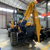 2.5 Ton EPA Engine Backhoe Loader 4x4 Wheel Loader 75 kW Hidrolik KYB 1 Tahun Mesin Konstruksi Efisiensi Tinggi AWT388