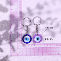 Usine glaçure Turkiye mauvais œil amulette métal porte-clés anneau protecteur Talisman porte-clés turc turquie bleu oeil pendentif porte-clés
