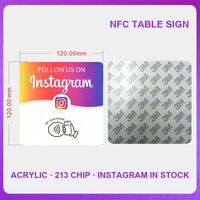 Supports de table en acrylique NFC à code QR, stock direct usine, lecture RFID haute fréquence par simple contact pour cartes d'avis Google