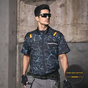 Gilet di abbigliamento da lavoro Casual estivo di origine transfrontaliera Top con chiusura a cerniera impermeabile con aria condizionata ventola di raffreddamento esterno - Product Image 6