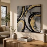 Peinture à l'huile Art Déco 100% faite à la main sur toile de coton 450 GSM avec cadre inclus, taille personnalisée pour usage domestique et commercial