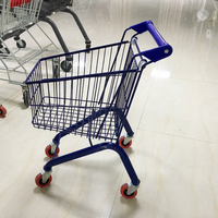 Mini chariot de courses en treillis métallique avec panier et roulettes pivotantes pour supermarché et magasin de détail