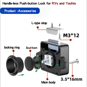 Keyless RV Báo Chí khóa cho treo tủ Bullet loại đồ nội thất ẩn ngăn kéo khóa với xử lý thư bị trả lại dễ dàng sử dụng nút truy cập - Product Image 2