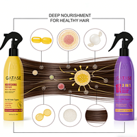 GATASE Spray Protettivo Termico Nutriente 3-in-1 Set Protezione dal Calore |   Idratante Anti-Crespo per Capelli Ricci/Secchi - A Base di Erbe