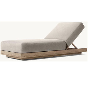 Tumbona de Lujo para Piscina, Muebles de Exterior Impermeables, Tumbona de Tela de Teca para Exteriores - Product Image 1