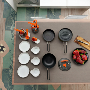 Thiết kế cổ điển thép carbon cắm trại đồ nấu nướng nhà bếp thiết lập với độ bền cao Ấm đun nước cho Backpacking đi bộ đường dài đi du lịch leo núi dã ngoại - Product Image 5