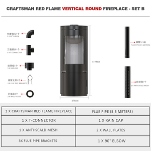Chimenea Redonda Craftsman Red Flame - Product Image 6