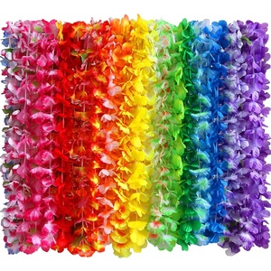 Collares de Flores Hawaianas, Guirnaldas de Seda para Fiestas Temáticas, Decoración para Bodas, Playa y Vacaciones - Product Image 1