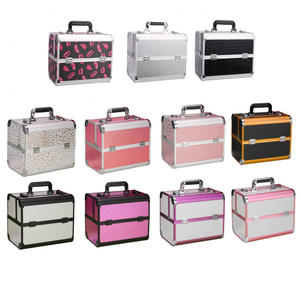 Nouvelle mode Portable en alliage d'aluminium étui à cosmétiques miroir Nail Art cils outils de <span class=keywords><strong>tatouage</strong></span> boîte de rangement multicouche couverture or <span class=keywords><strong>Rose</strong></span> - Product Image 5