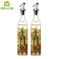 Distributeur d'huile d'olive en verre Marasca carré transparent 8oz 250ml 25cl avec bec verseur Cruet pour la cuisine de sauce soja vinaigre
