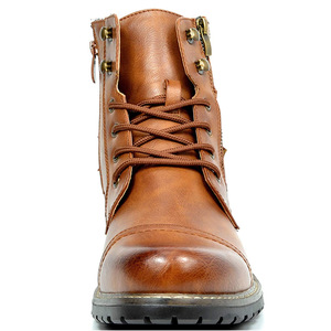 Botas de Motocicleta de Piel Sintética con Cierre de Cremallera, Resistentes al Desgaste, Estilo Británico para Hombre, Botines de Vestir - Product Image 4