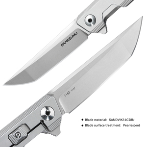 Bán hàng nóng thiết kế mới sanrenmu 1162 14c28n lưỡi 3Cr13 xử lý khung khóa titan ngoài trời gấp túi dao - Product Image 5