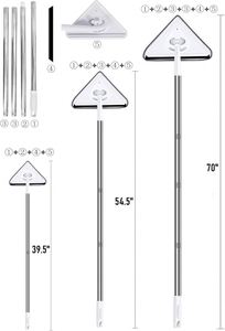 Long <b>Handle</b> Triangle Eco-Friendly Stainless Steel Extendable <b>Mop</b> Bucket 360 Degree Rotate <b>Mop</b> Head Changeable Cloth 2 <b>Mops</b> 150cm - Product Image 2