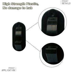 Supporto per gancio montato a <span class=keywords><strong>parete</strong></span> in plastica ABS nero 10 pz Display appeso per mozzo ruota ruota per negozio ricambi Auto - Product Image 4