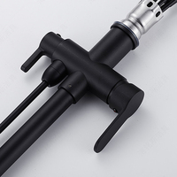 Keran Dapur Modern Matte Black 3 Fungsi Kuningan dengan Filter Air Minum Desain Chrome