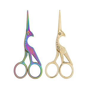 Retro Crane Shaped Scissors Gold Plated Stainless Steel Home Use Paper Cutting Thread Trimming Small Scissors - Product Image 2